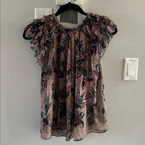 Ulla Johnson Marilyn Top Coral Floral - Picture 7 of 11